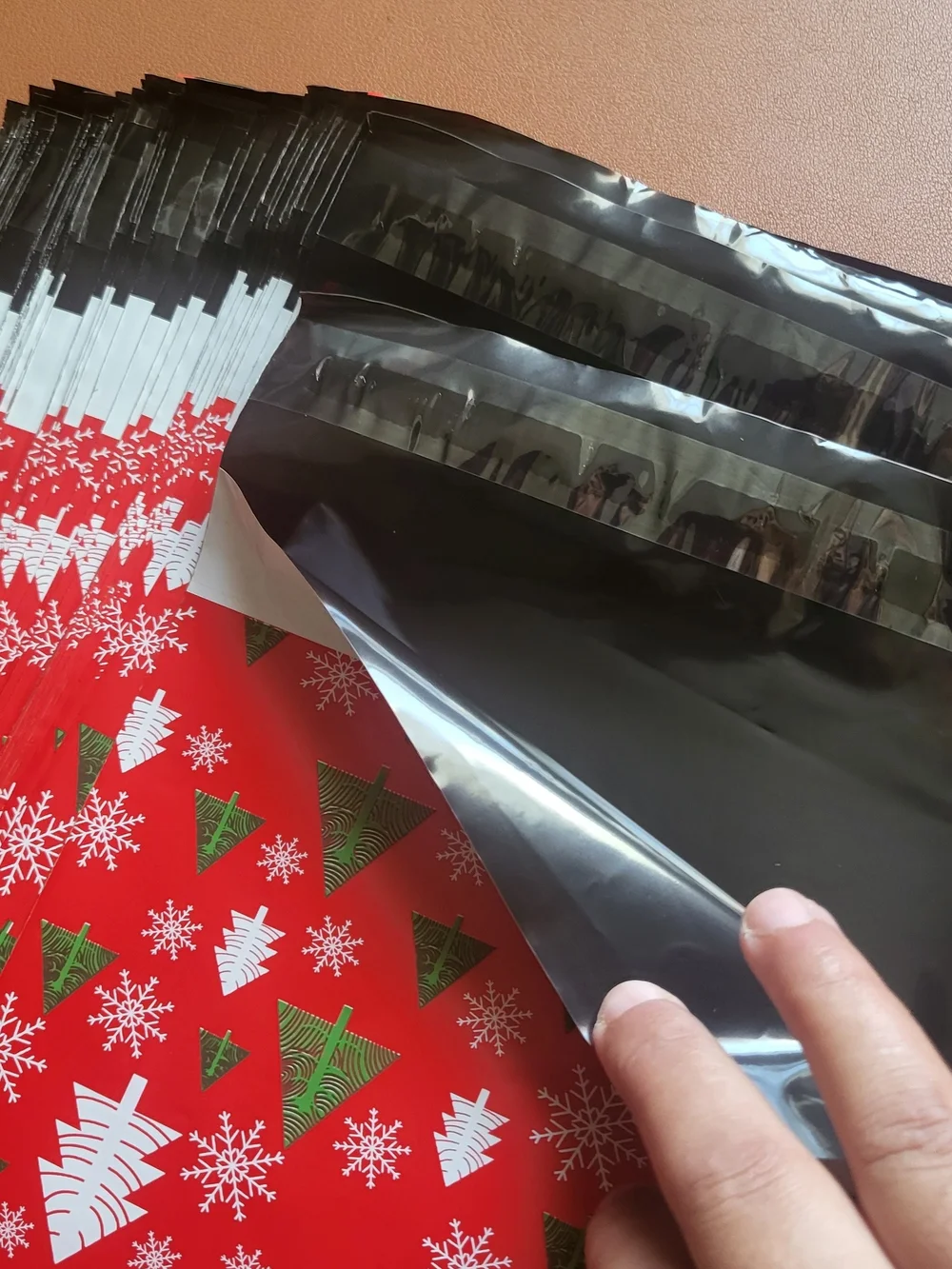 50 Pcs Holiday Red Decorative Poly Mailers